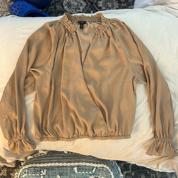 Banana Republic Tops - Banana Republic Long Sleeve Tan Blouse